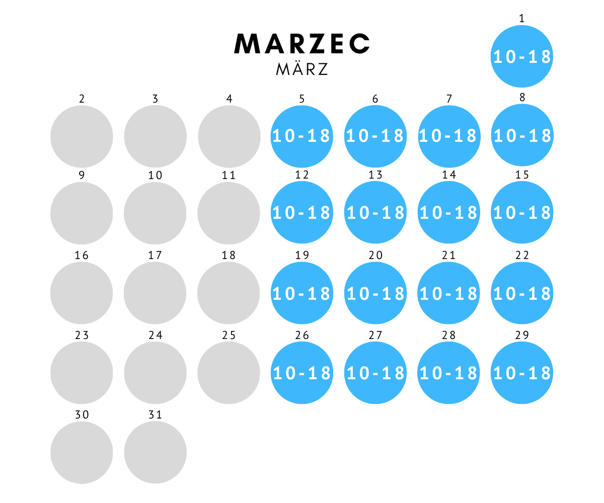 Luty 2022 godziny otwarcia